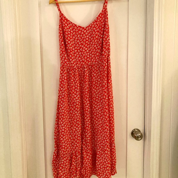 Old Navy Dresses & Skirts - Old navy lined orange calico prairie sundress XL